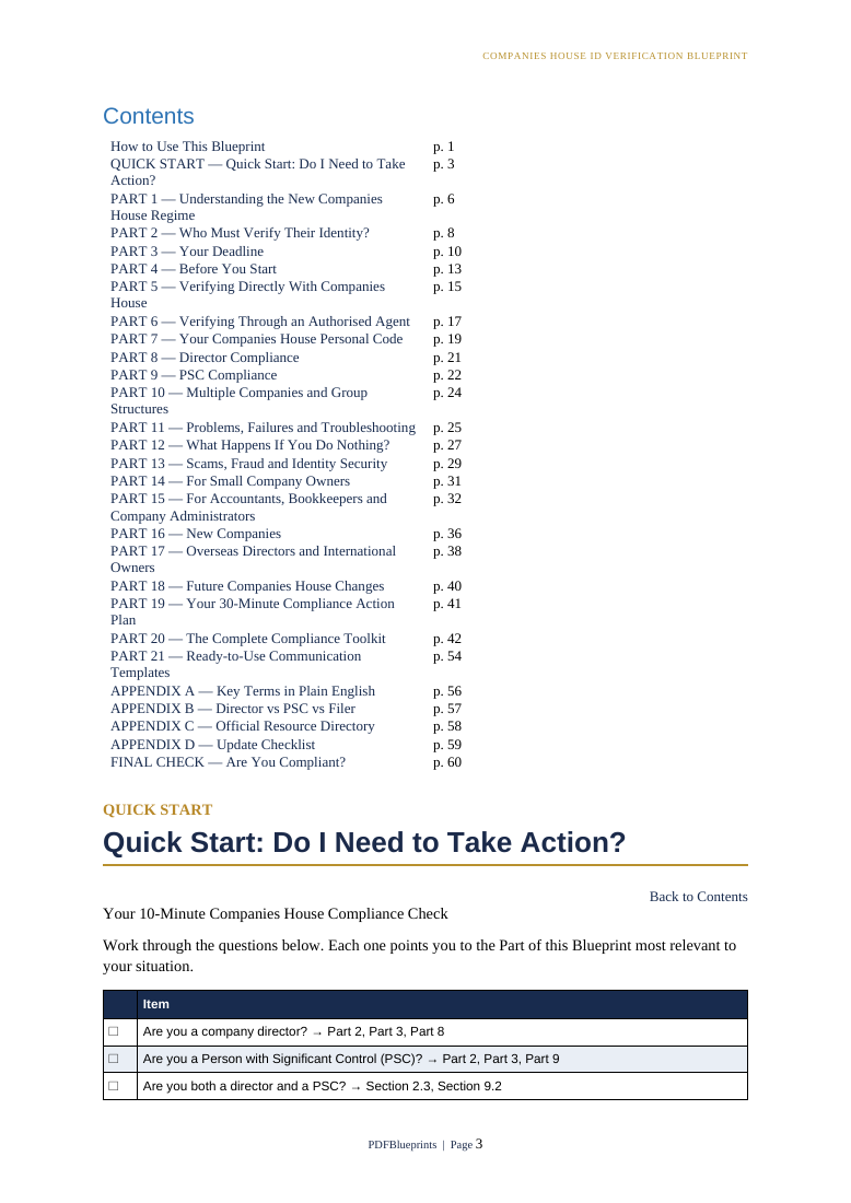 Contents and quick-start questions — actual PDF page 4