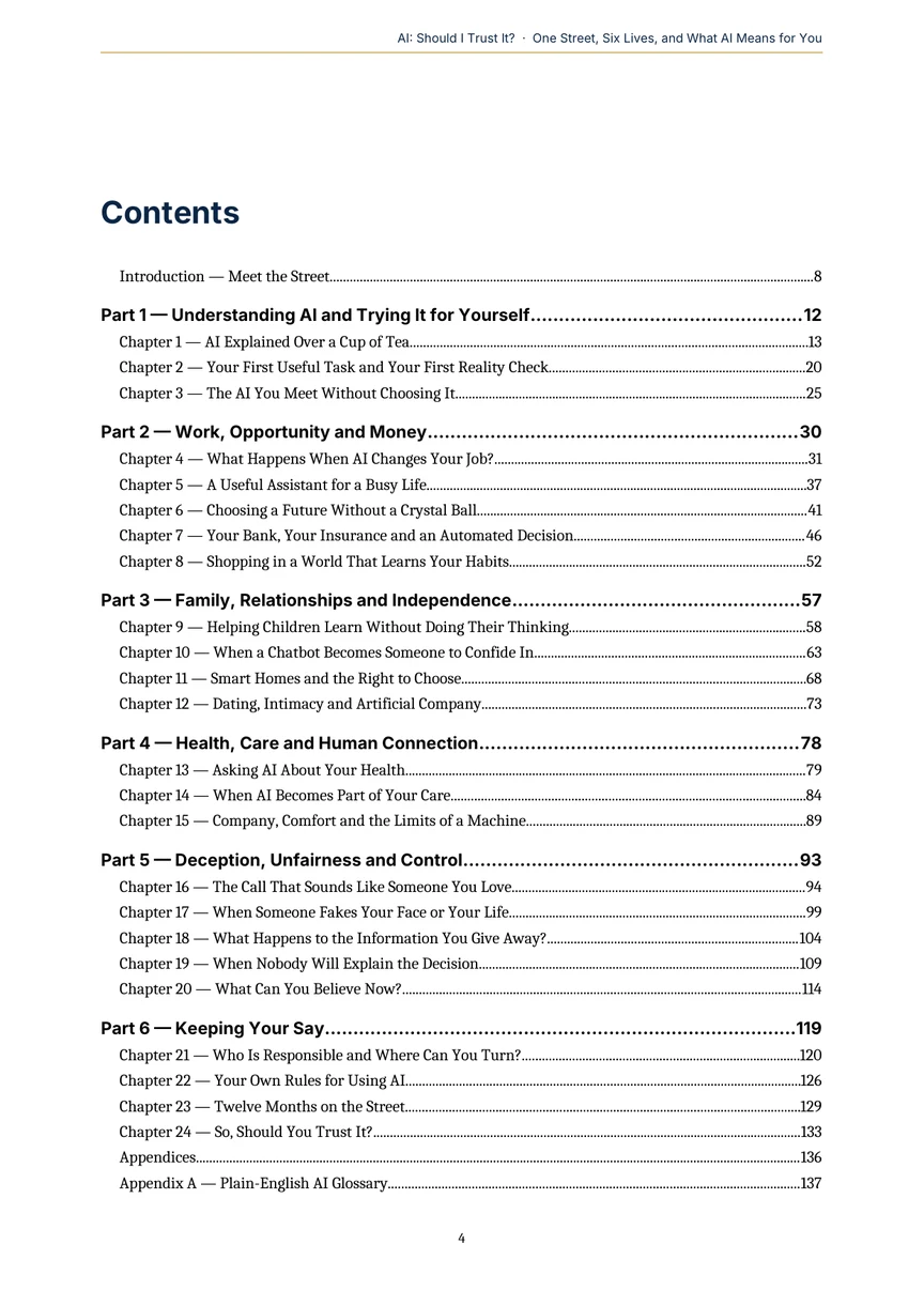 AI: Should I Trust It? — actual contents page 4