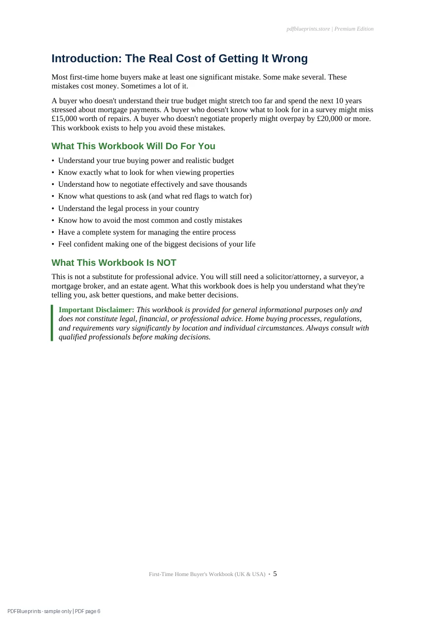 First-Time Home Buyer's Workbook — sample PDF page 6