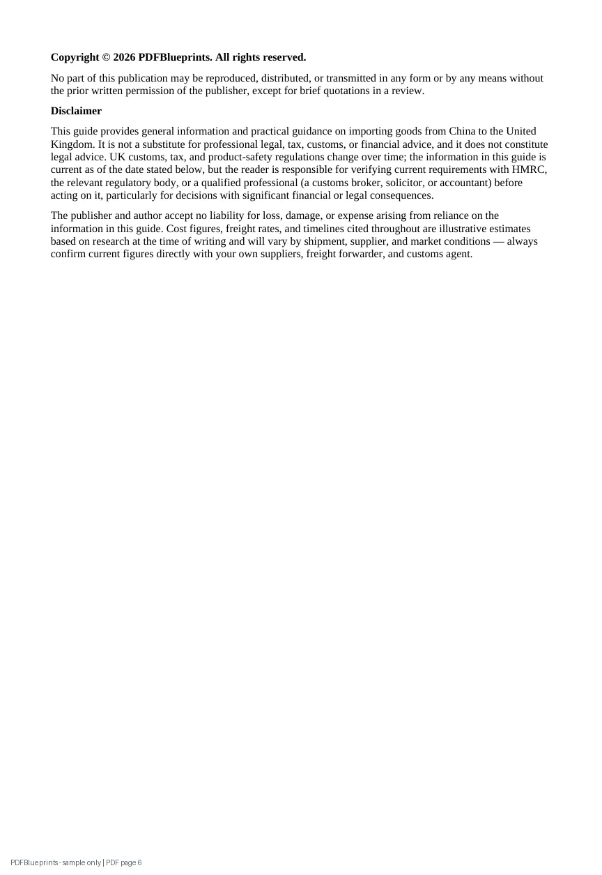 Importing from China to the UK: The Complete Step-by-Step Blueprint for First-Time Importers — sample PDF page 6