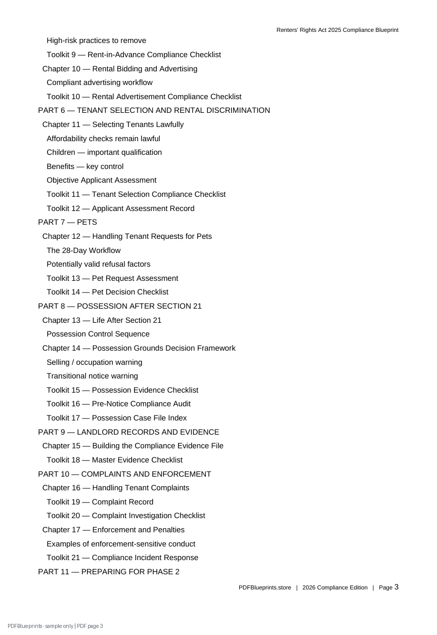 Renters' Rights Act 2025 Compliance Blueprint — 2026 Edition — sample PDF page 3