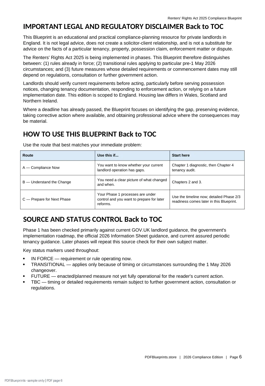 Actual sample page 6 from the Renters’ Rights Act Blueprint
