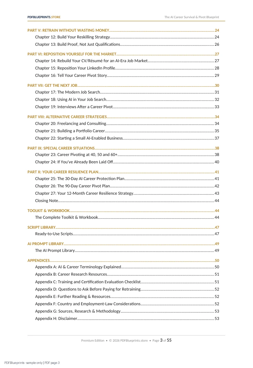 AI Career Survival and Pivot Blueprint — sample PDF page 3