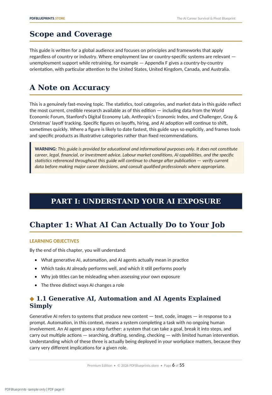 AI Career Survival and Pivot Blueprint — sample PDF page 6