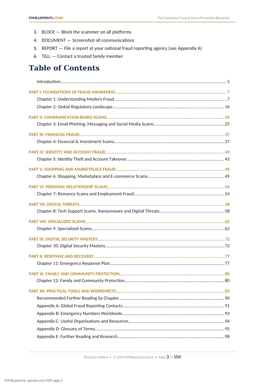 Fraud and Scam Prevention Blueprint — sample PDF page 3