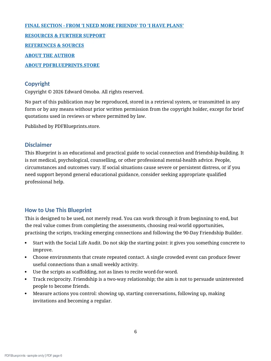 Making Friends as an Adult Blueprint — sample PDF page 6