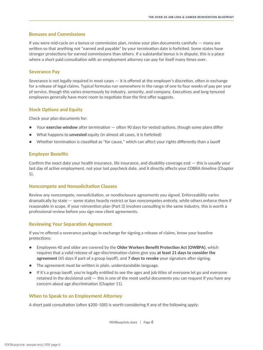 Over-50 Job Loss & Career Reinvention Blueprint (US Edition) — sample PDF page 6