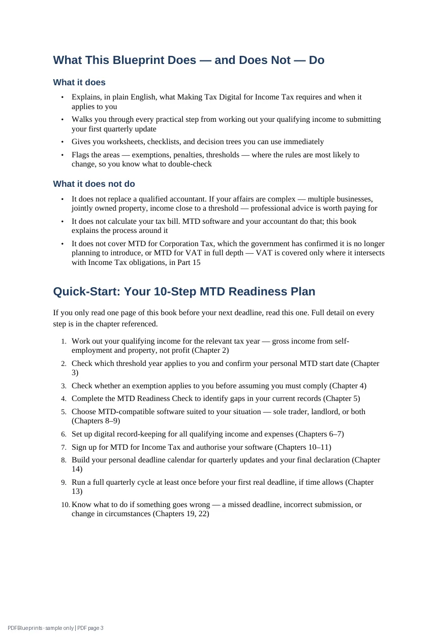 Making Tax Digital Survival Blueprint – UK Edition — sample PDF page 3