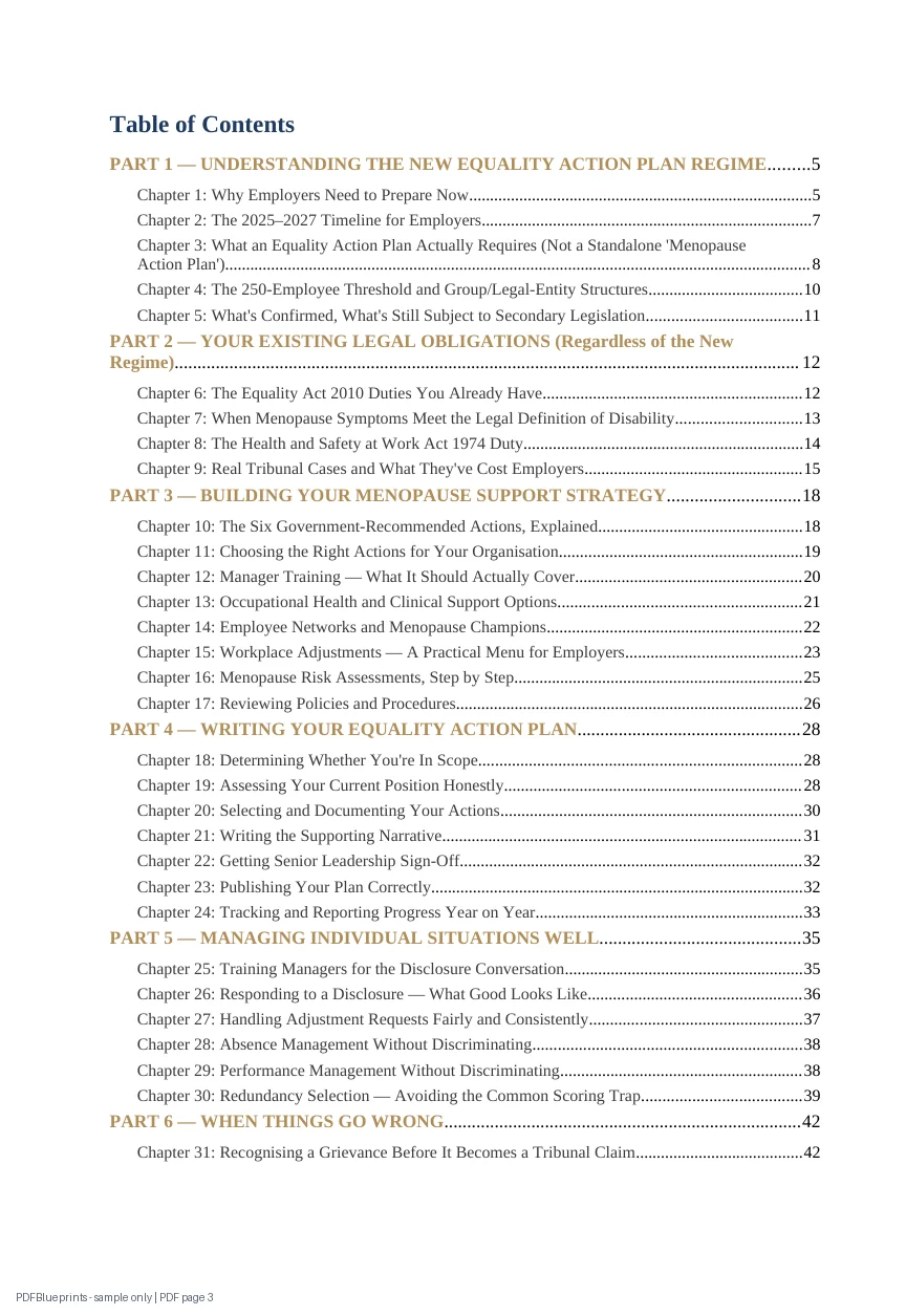 Menopause & Equality Action Plan Compliance — sample PDF page 3