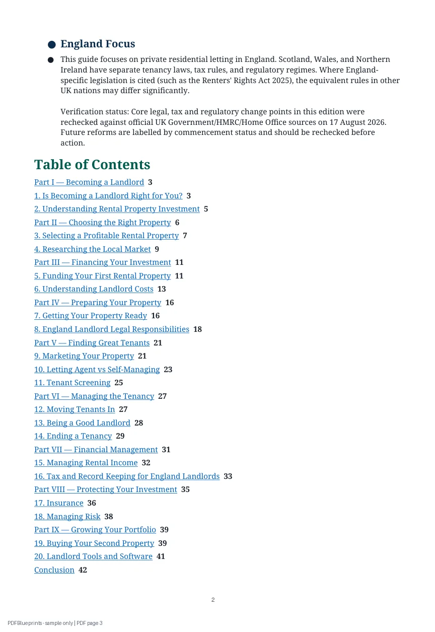 First-Time Landlord Blueprint – UK Edition (England) — sample PDF page 3