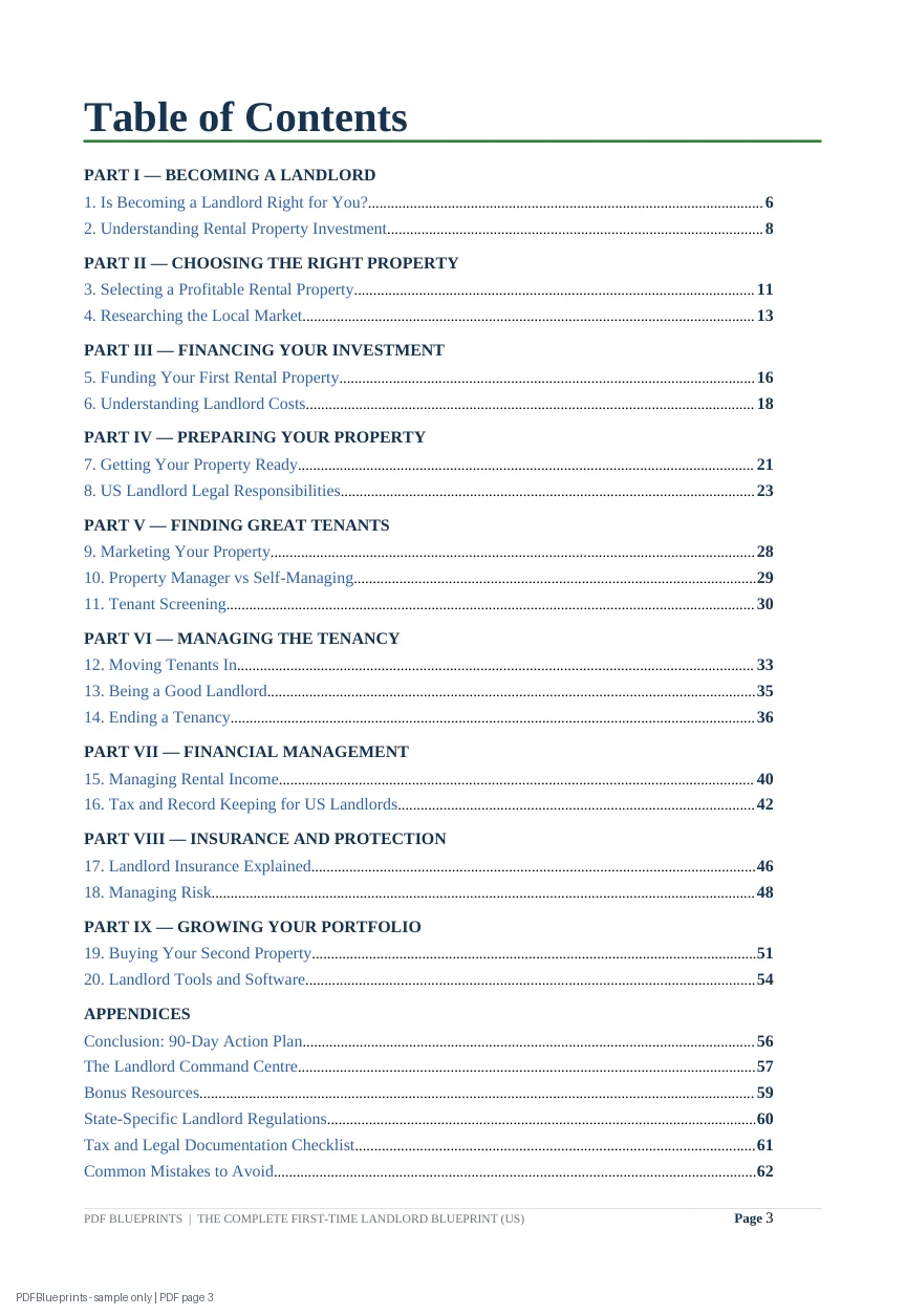 First-Time Landlord Blueprint – US Edition — sample PDF page 3