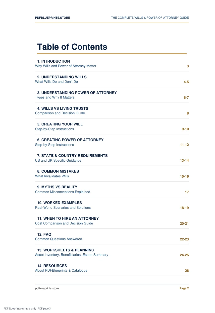 Wills & Power of Attorney Guide — sample PDF page 3