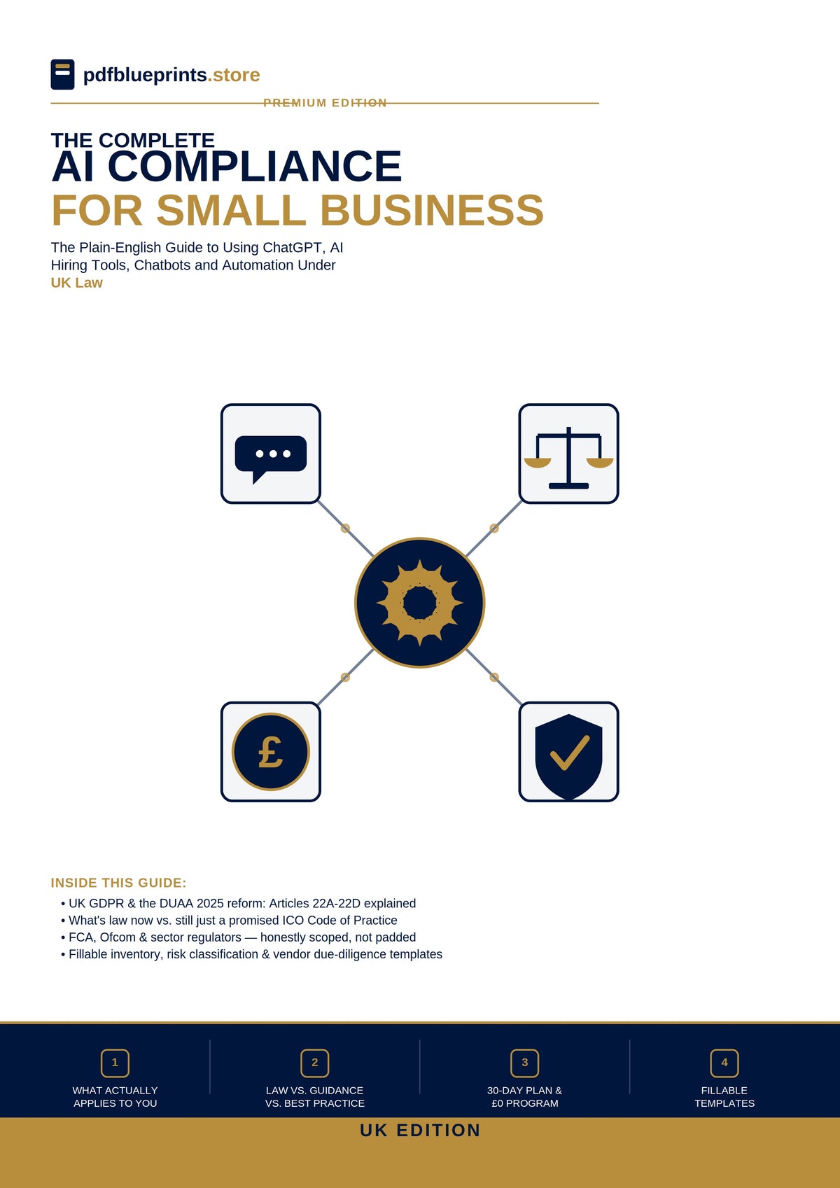 AI Compliance for Small Business UK Edition guide cover covering UK GDPR and AI regulation