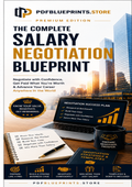 Complete salary negotiation blueprint guide cover with laptop, notes, and earnings checklist