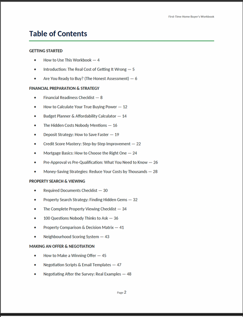 First-Time Home Buyer's Workbook - Premium Edition