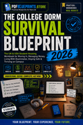 The College Dorm Survival Blueprint 2026 workbook cover for UK and US students